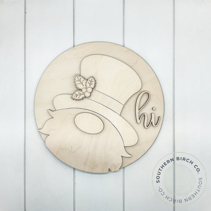 Winter Gnome 3D Round Blank