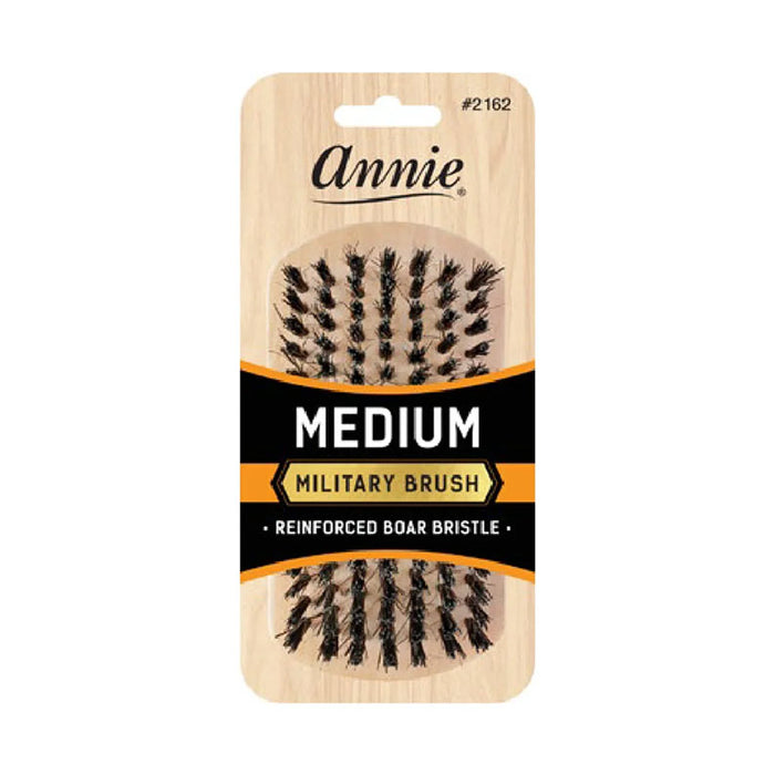 #02162 Boar Bristle Medium Military Brush [Light Brown]
