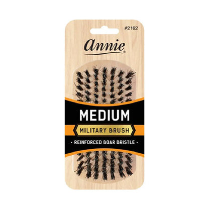 #02162 Boar Bristle Medium Military Brush [Light Brown]