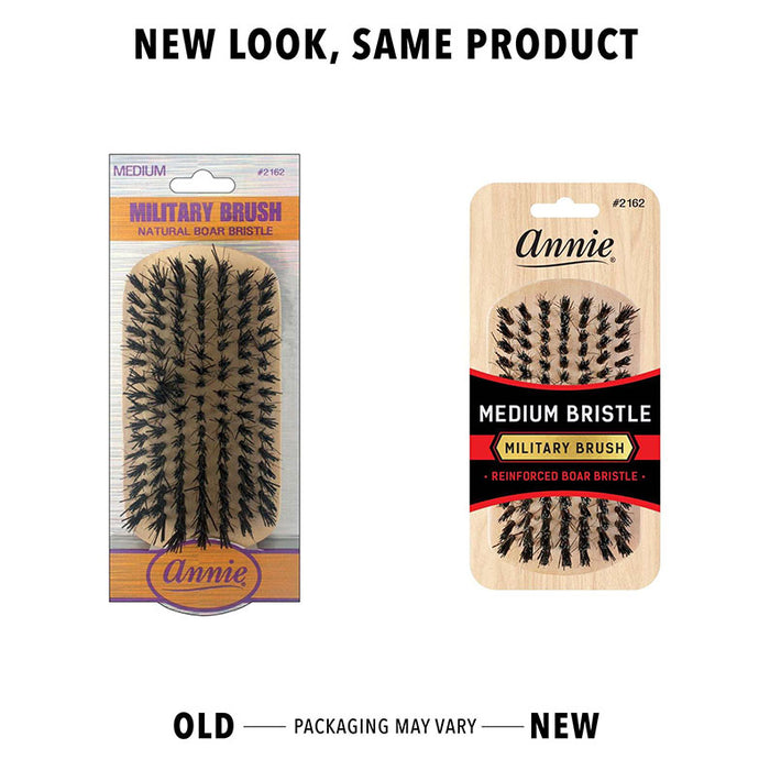 #02162 Boar Bristle Medium Military Brush [Light Brown]