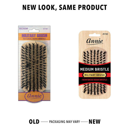 #02162 Boar Bristle Medium Military Brush [Light Brown]