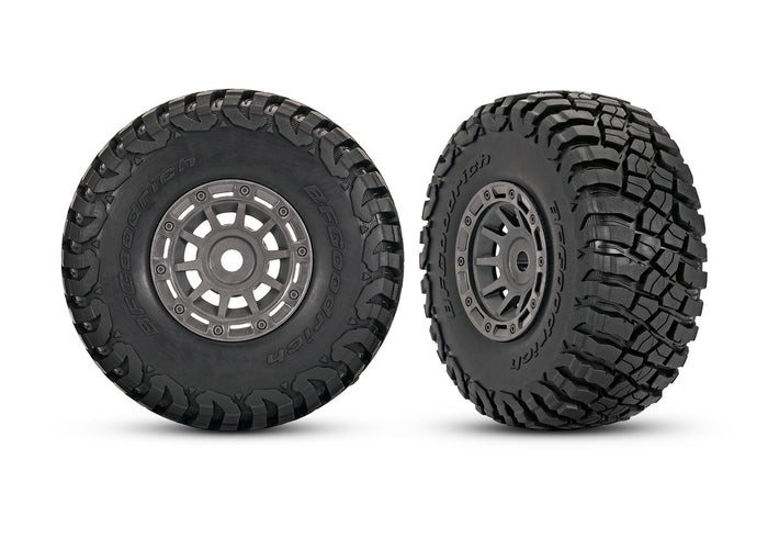 10870-GRAY 1.4" Gray Wheels w/ BFG Mud-Terrain Tires (2)