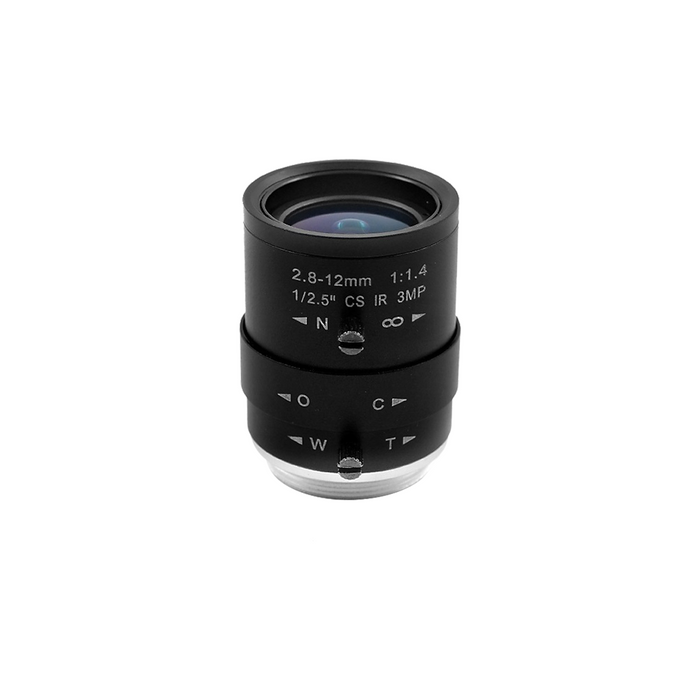 1/2.5″ 2.8-12mm Video Zoom Lens, SKU MV02021691, three quarter front view