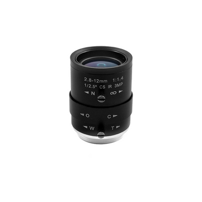 1/2.5″ 2.8-12mm Video Zoom Lens, SKU MV02021691, three quarter front view