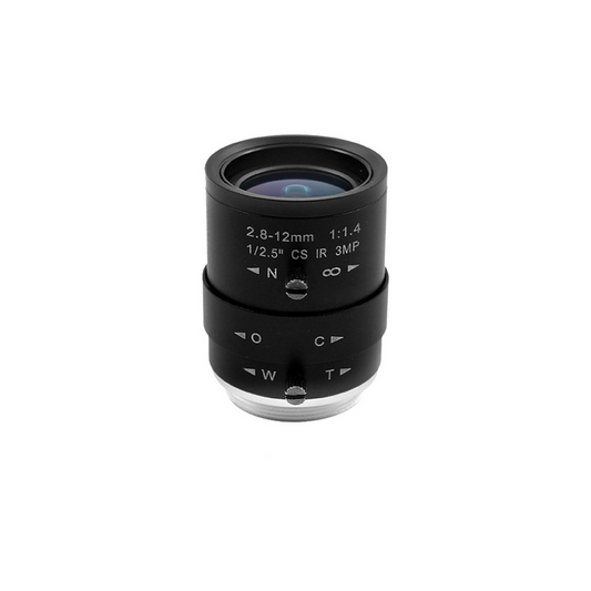 1/2.5″ 2.8-12mm Video Zoom Lens, SKU MV02021691, three quarter front view