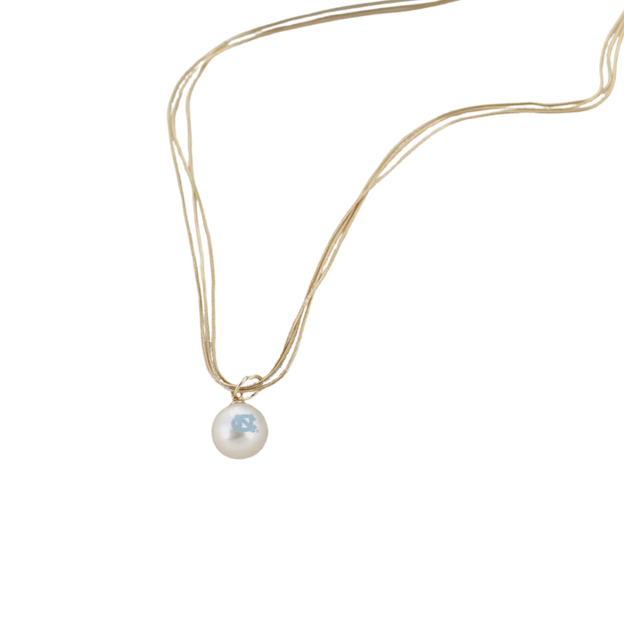 18" North Carolina Gold & Pearl Logo 3-Strand Necklace - Main View - Seasons Jewelry