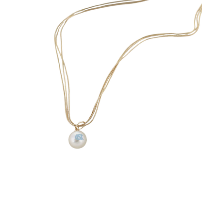 18" North Carolina Gold & Pearl Logo 3-Strand Necklace - Main View - Seasons Jewelry
