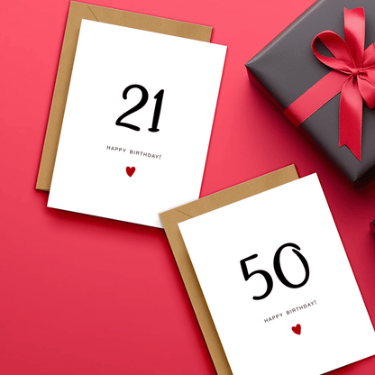 100th Birthday Card - Milestone Birthday Handwriting Red Heart - Footnotes Paper