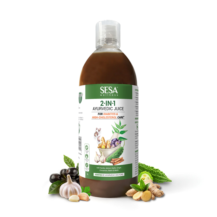 2-in-1 Ayurvedic Juice for Diabetes & Cholesterol Care - 1000 ml