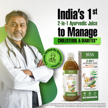 2-in-1 Ayurvedic Juice for Diabetes & Cholesterol Care - 1000 ml