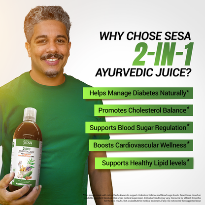 2-in-1 Ayurvedic Juice for Diabetes & Cholesterol Care - 1000 ml