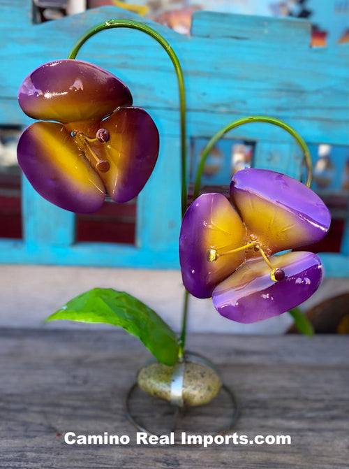 2 Metal Flowers Yard Or Garden Decor MRFB047