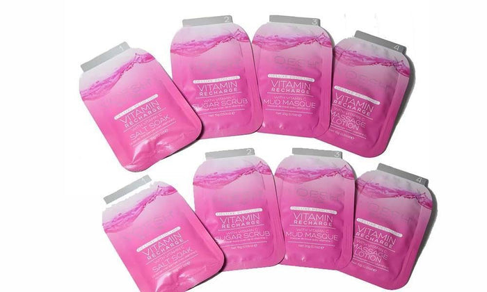 2 Packs of New York Voesh - Pedicure Spa Set 4-in-1 Salt/Scrub/Masque/Massage Lotion