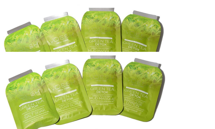2 Packs of New York Voesh - Pedicure Spa Set 4-in-1 Salt/Scrub/Masque/Massage Lotion