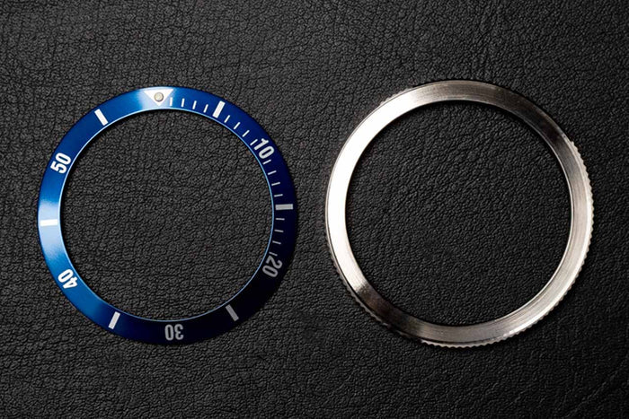 39mm blue diver bezel bundle - 37.6mm Blue DWC Aluminum Diver Bezel Insert and 39mm coin edge bezel