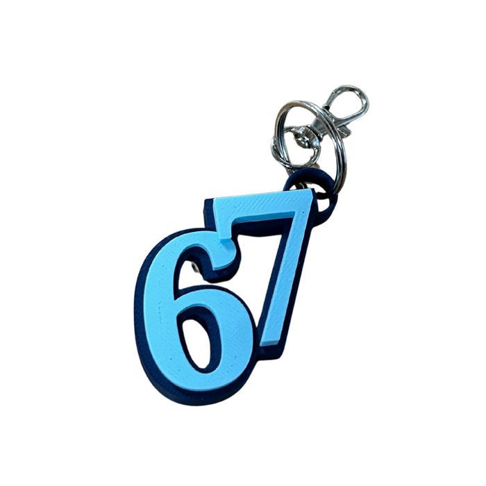 3D Printed 67 Keychain - Main View - Karma Train 3D Printing