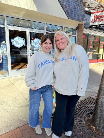 Carolina Tar Heels Embroidered Mock Neck Sweatshirt - Detail View - League