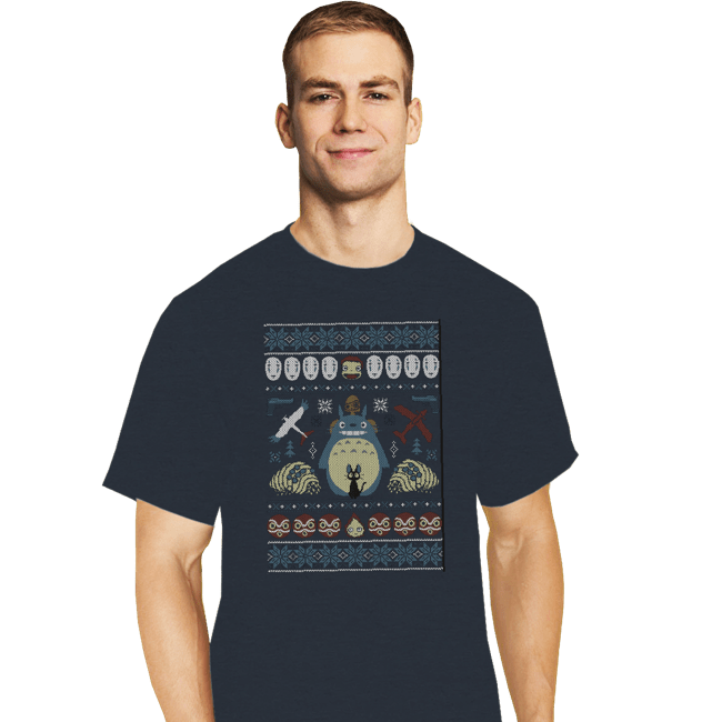 Shirts T-Shirts, Tall / Large / Dark Heather A Very Ghibli Xmas