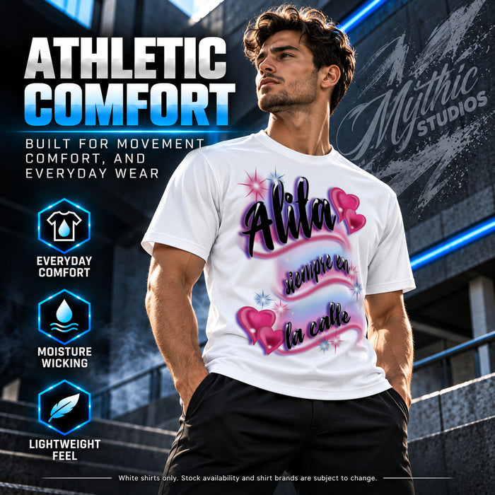 Custom Hearts Name T-Shirt by Mythic Airbrush, additional product image 4