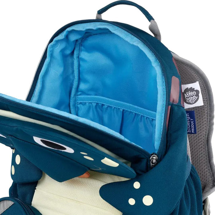 Affenzahn Schildkröten-Rucksack Blau mit 8 Litern Stauraum für Kindergarten