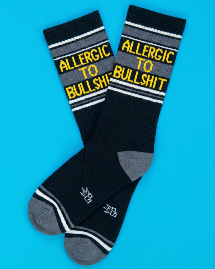 Allergic To Bullshit Retro Gym Socks, Gumball Poodle, sold by Le Monkey House