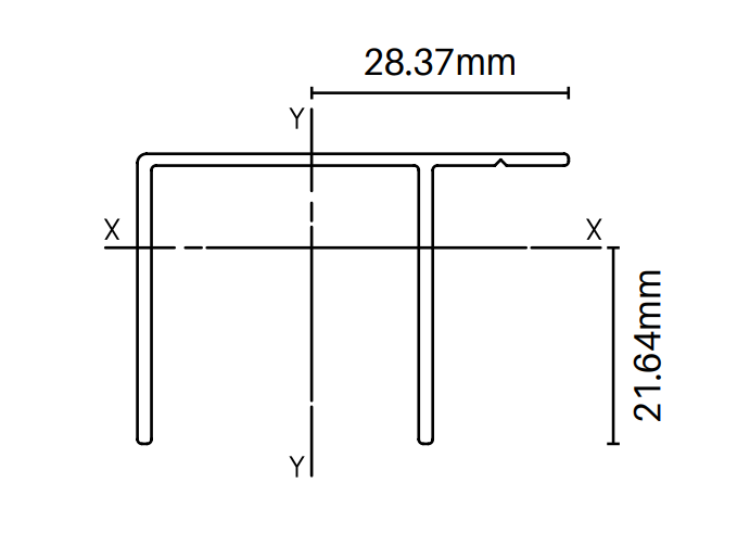 Aluminium F Section - Extrusion - 6000MM LONG - Image 3
