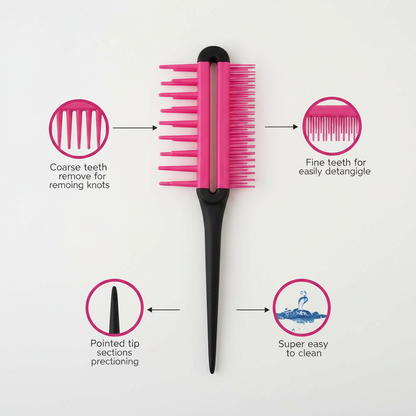 Annie 3-Way Multi-Style Comb, 1 Count, Pink