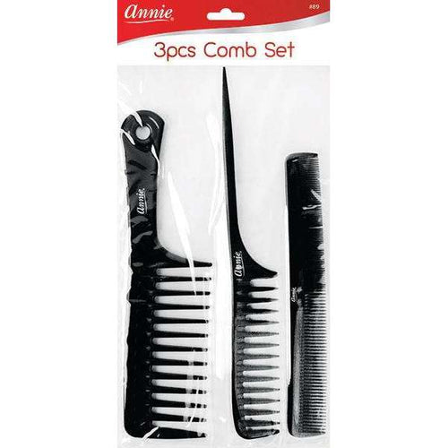 Annie Comb Set, 3 Count, Black