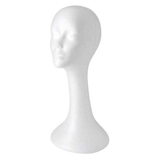 Annie Deluxe Foam Head Wig Display 19 Inch, 1 Count, White