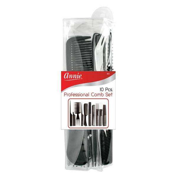 Annie Professional Comb Set, 10 Count, Black