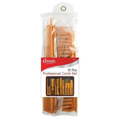 Annie Professional Comb Set, 10 Count, Brown
