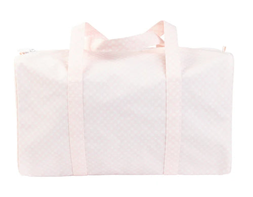 AOMI Pink Gingham Duffle Bag