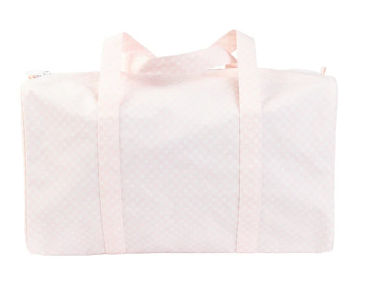 AOMI Pink Gingham Duffle Bag