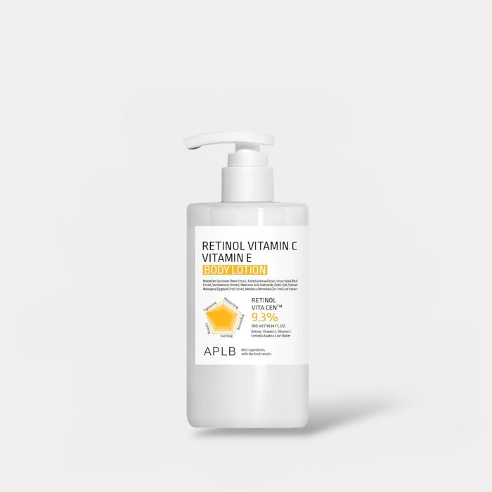 APLB Retinol Vitamin C Vitamin E Body Lotion 300ml لوشن للجسم من APLB يحتوي على الريتينول وفيتامين سي وفيتامين إي - Princess Cosmetics Qatar