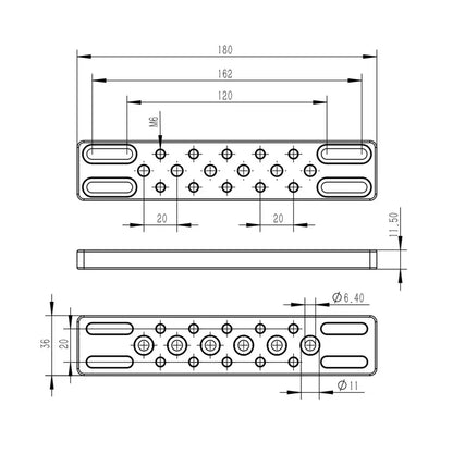 Astro Hutech More Blue Accessory Plate 180mm (AU018)
