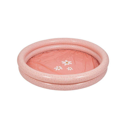 Aufblasbarer Kinderpool in Rosa mit Blumenmotiv für Babys und Kleinkinder – ideales Planschbecken für Garten, Terrasse und heiße Sommertage.