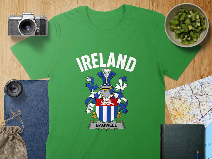 Bagwell Irish family crest T-shirt in Irish Green