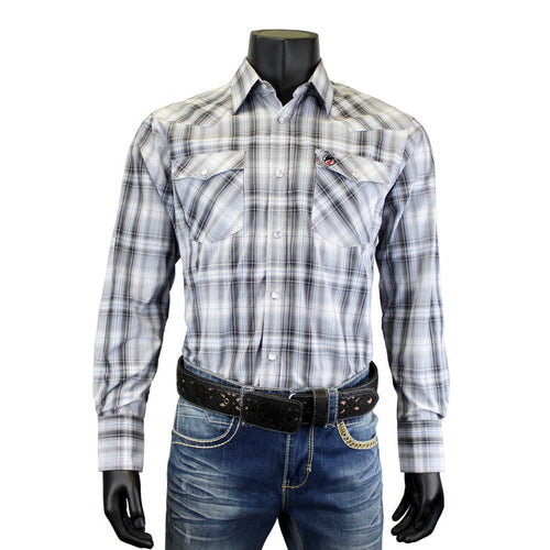 Bandoleros Western Cowboy Plaid Shirts - White & Black