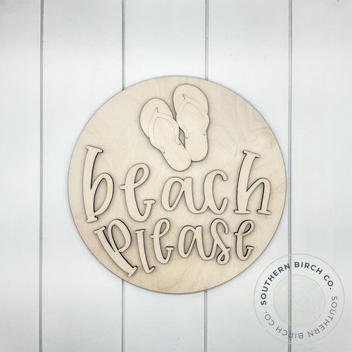 Beach Please 3D Round Blank (Flip Flops)