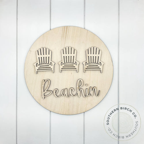 Beachin 3D Round Blank