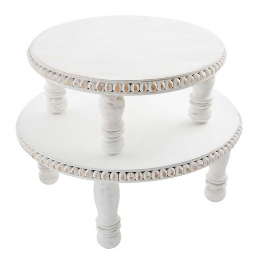 Beaded Pedestal- Sold Individually - Pine & Moss