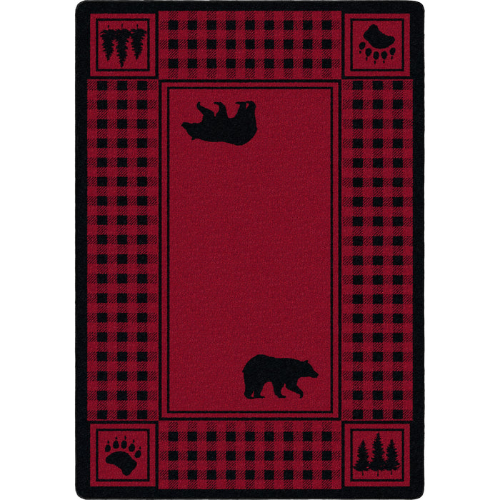 Image of an area rug, Bear Refuge - Red