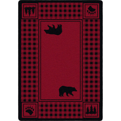 Image of an area rug, Bear Refuge - Red