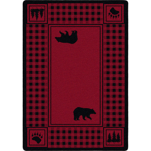 Image of an area rug, Bear Refuge - Red
