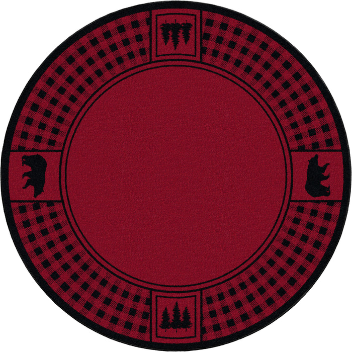Image of an area rug, Bear Refuge - Red