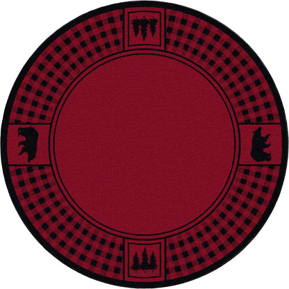 Image of an area rug, Bear Refuge - Red