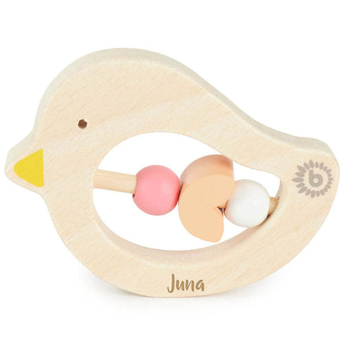 Bieco Beißring Vogel Rose aus Buchenholz