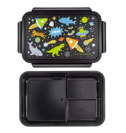Geöffnete Bento-Lunchbox Galaxy mit separatem Fächereinsatz