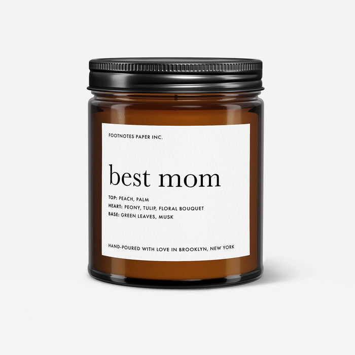 Best Mom Candle | Tulips, peony, floral - Footnotes Paper