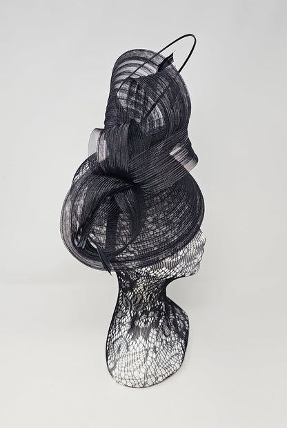 Black Layered Looped Hairband Fascinator